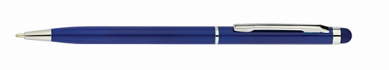 ручка кулькова металева economix stylus. корпус темно-синій, пише синім